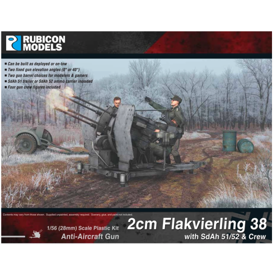 Rubicon Models - 2cm Flakvierling 38 with SdAh 51/52 Trailer & Crew